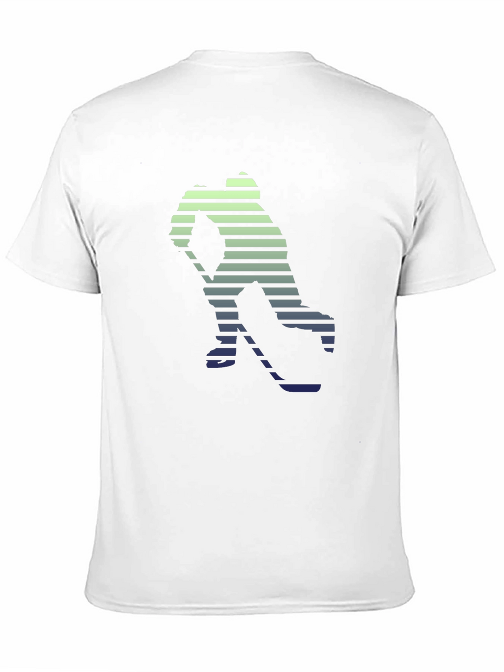 Hockey Player Graphic Tee - Stylish Striped Silhouette T-Shirt