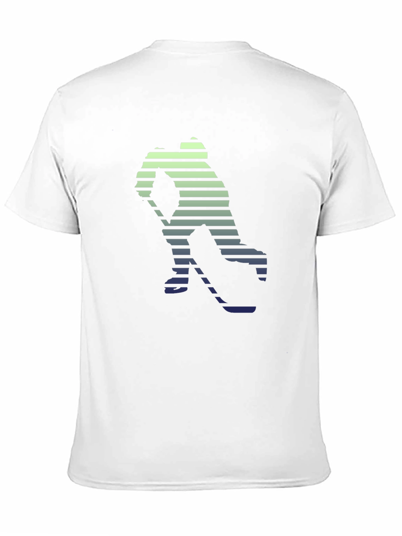 Hockey Player Graphic Tee - Stylish Striped Silhouette T-Shirt