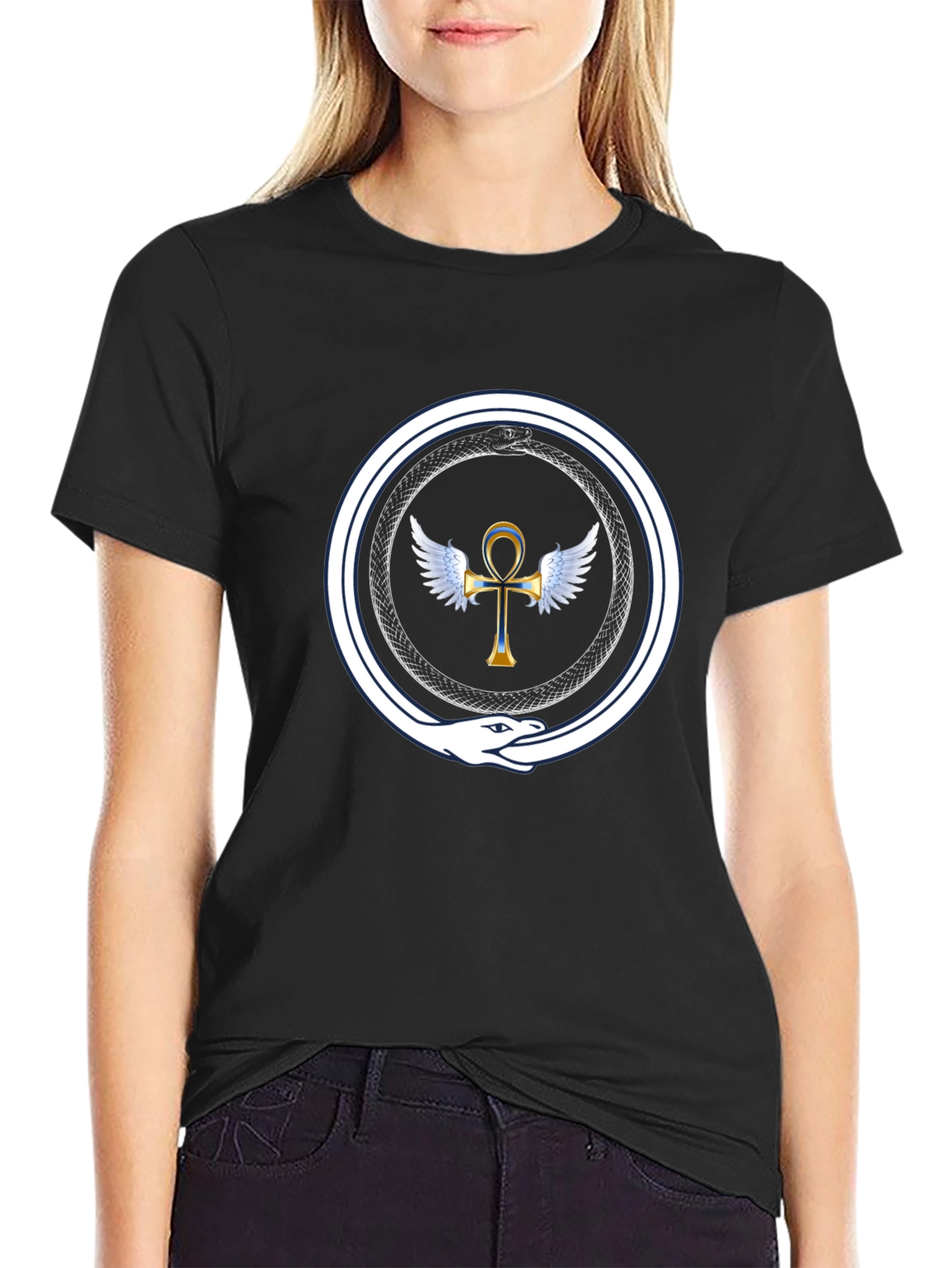 Ouroboros Ankh Wings T-Shirt