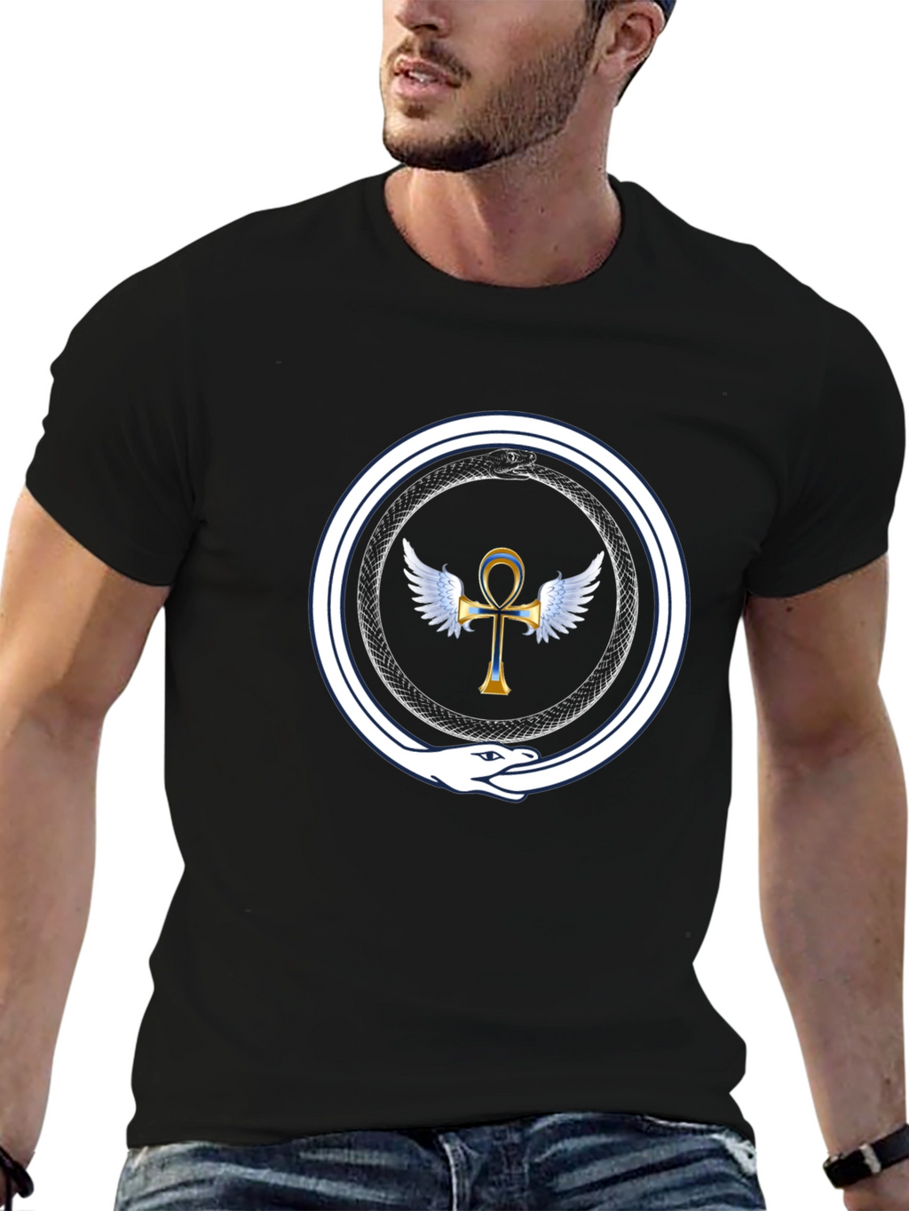 Ouroboros Ankh Wings T-Shirt