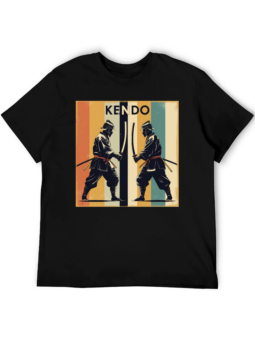 Kendo Retro Graphic Tee - Black Cotton T-Shirt