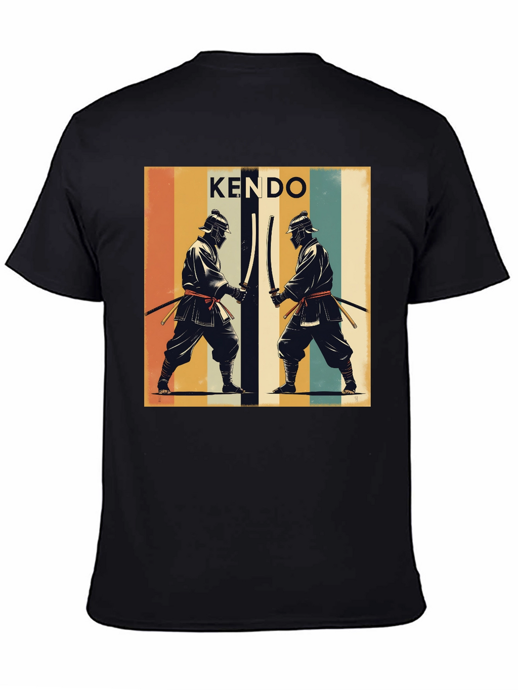 Kendo Retro Graphic Tee - Black Cotton T-Shirt