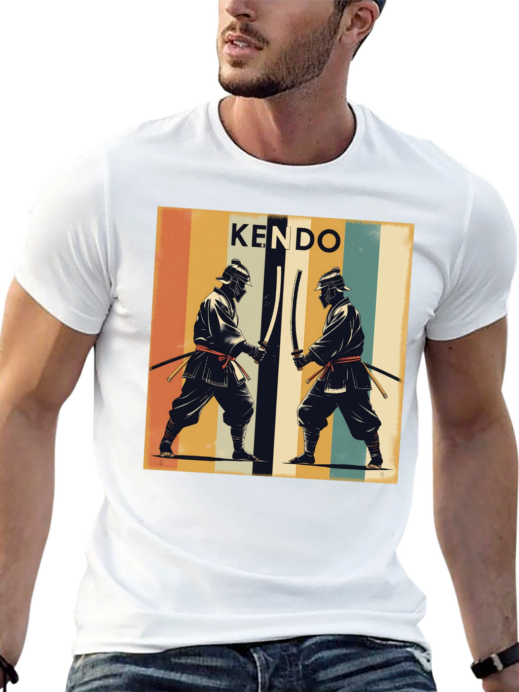 Kendo Retro Graphic Tee - Black Cotton T-Shirt