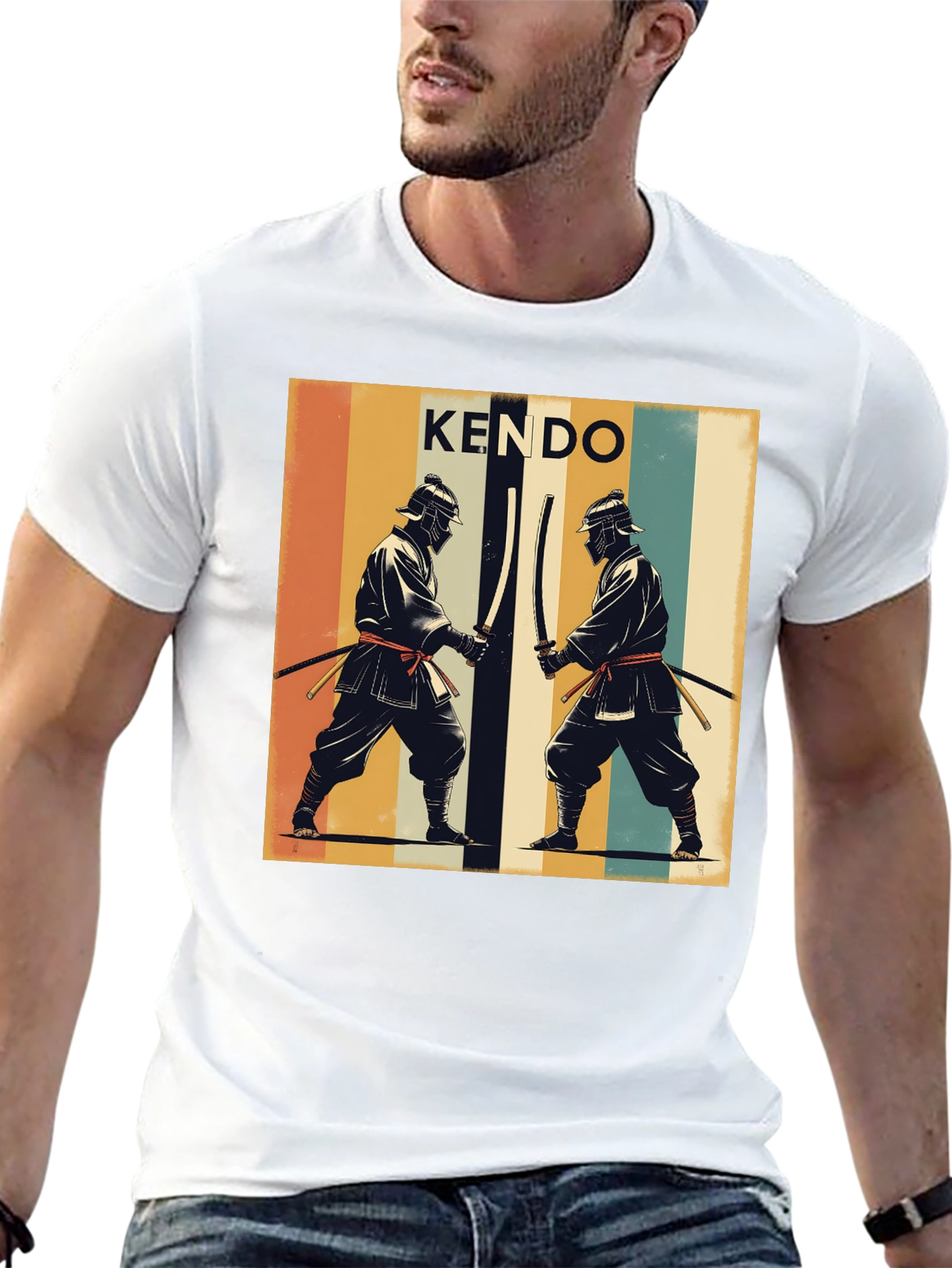Kendo Retro Graphic Tee - Black Cotton T-Shirt