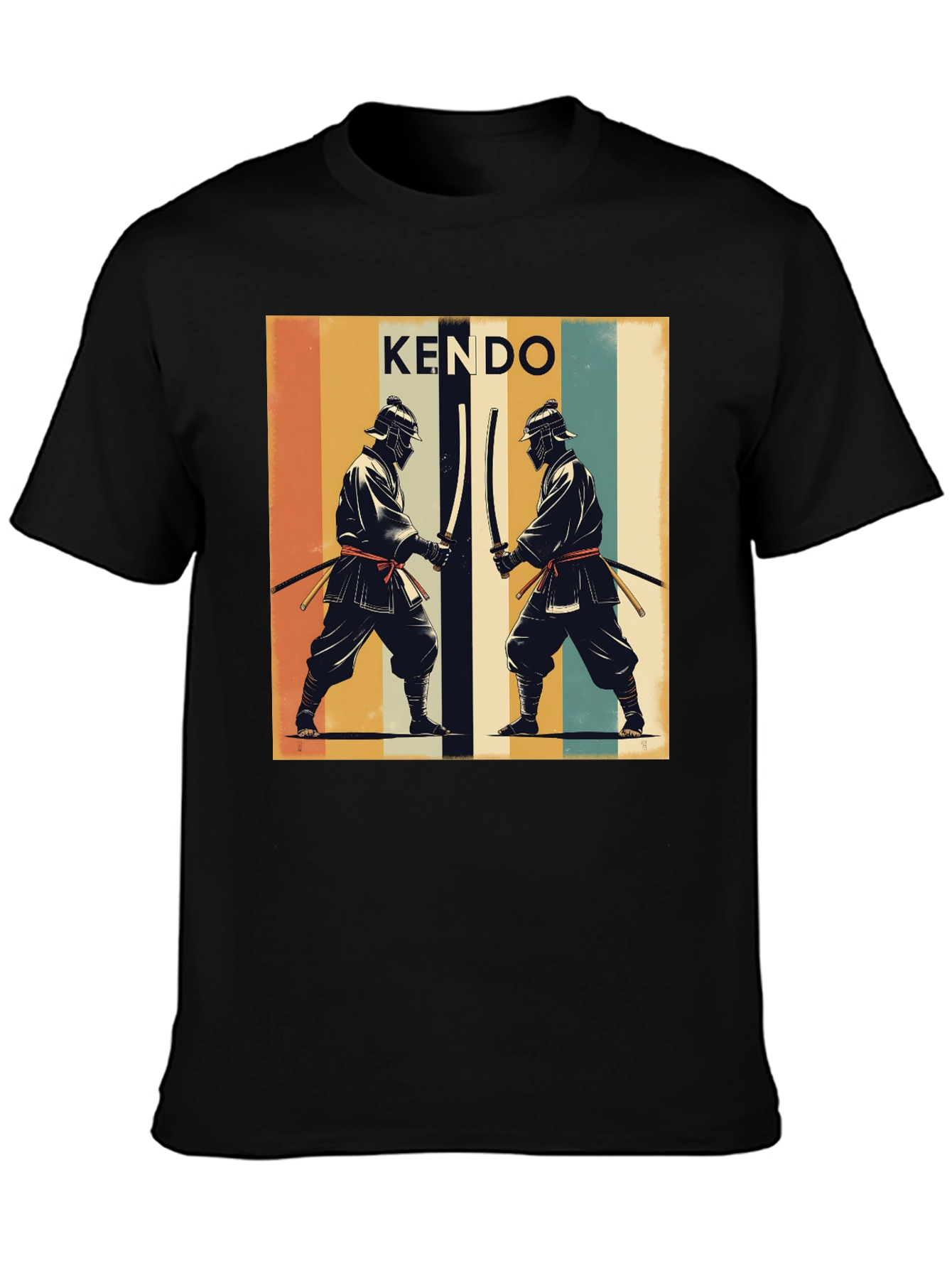 Kendo Retro Graphic Tee - Black Cotton T-Shirt