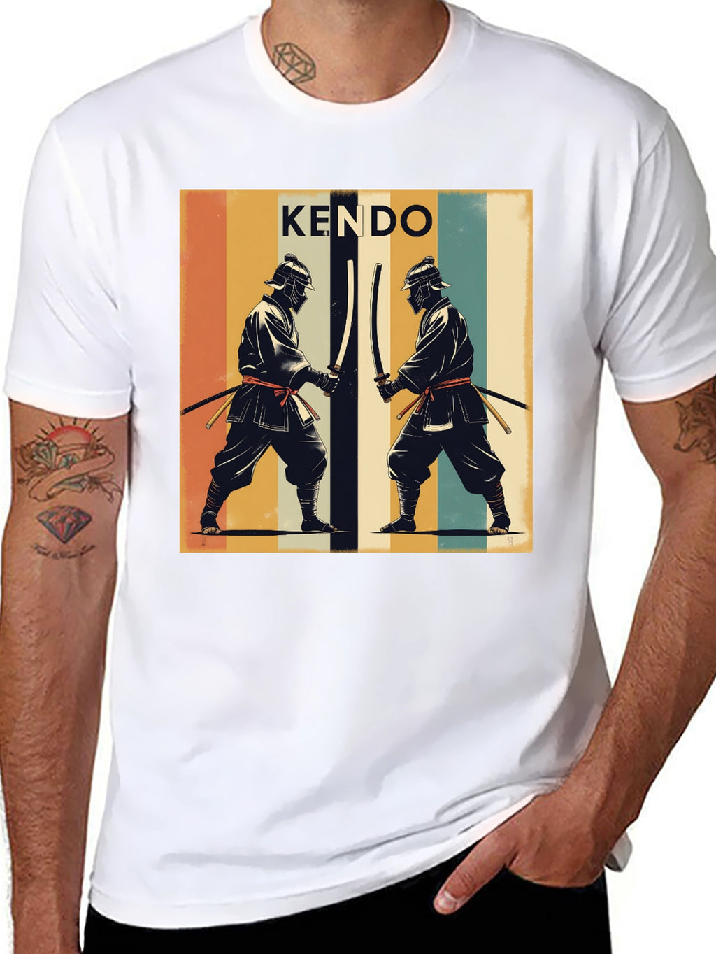Kendo Retro Graphic Tee - Black Cotton T-Shirt
