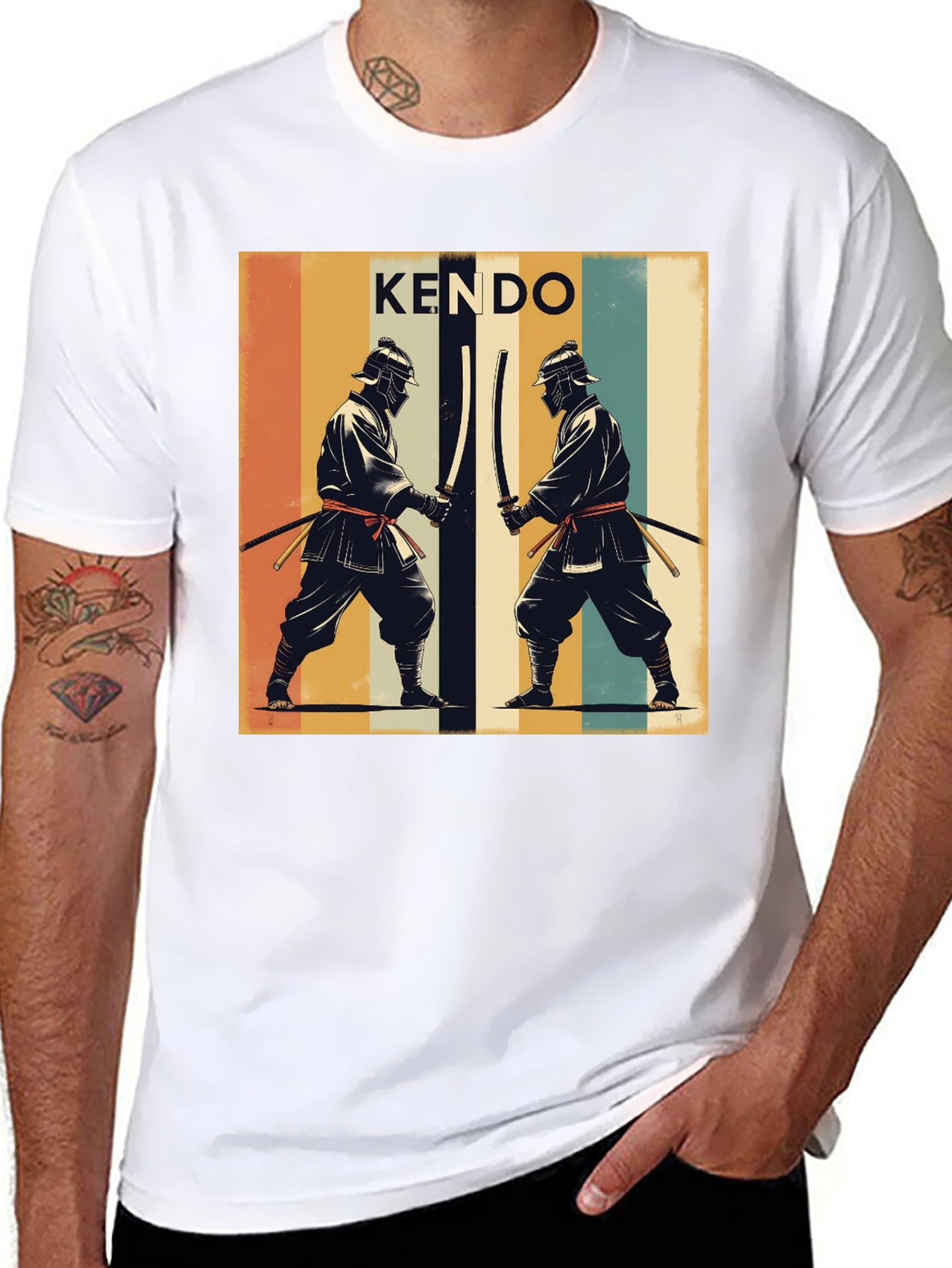 Kendo Retro Graphic Tee - Black Cotton T-Shirt
