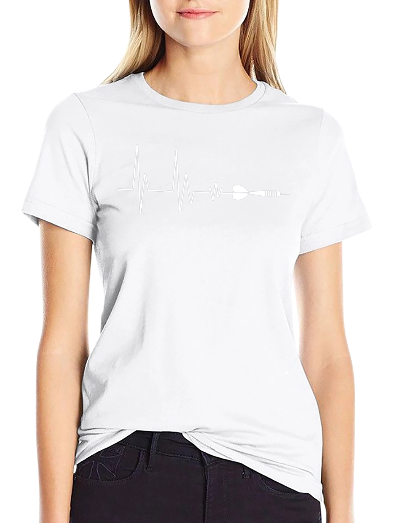 Dart Heartbeat T-Shirt - Black Casual Style