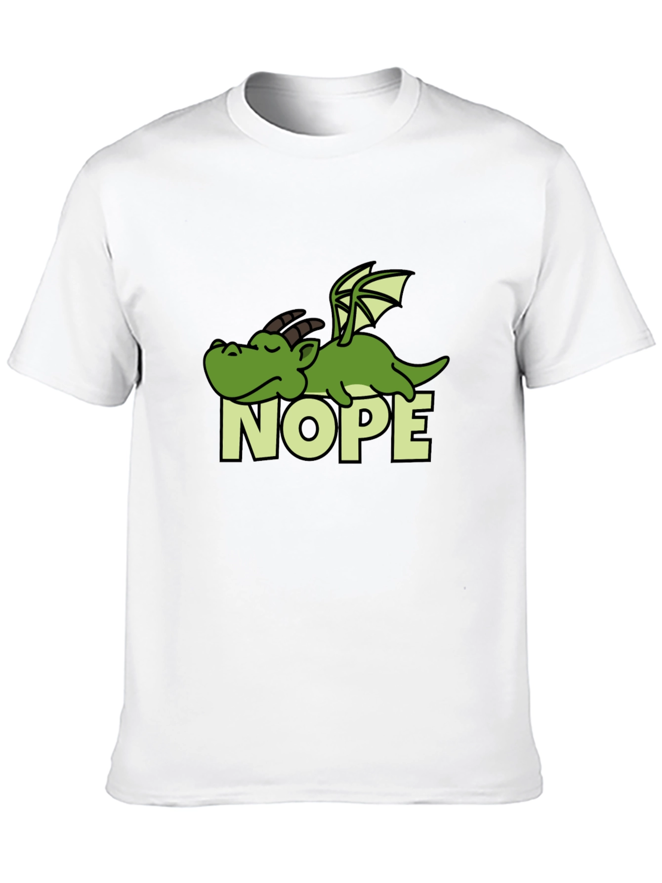 Nope Dragon Graphic Tee - Lazy Humor T-Shirt