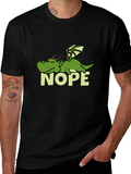Nope Dragon Graphic Tee - Lazy Humor T-Shirt