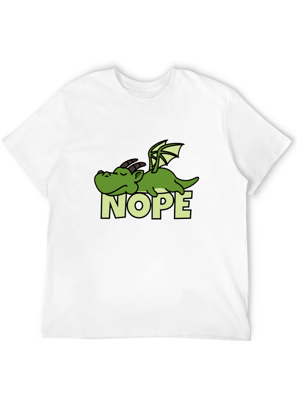 Nope Dragon Graphic Tee - Lazy Humor T-Shirt