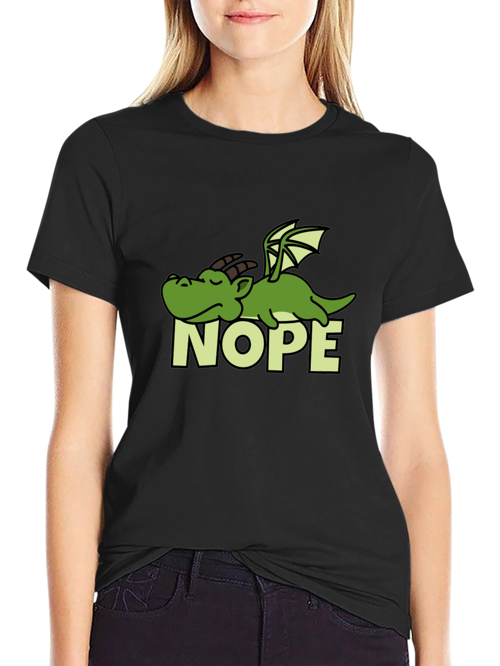 Nope Dragon Graphic Tee - Lazy Humor T-Shirt