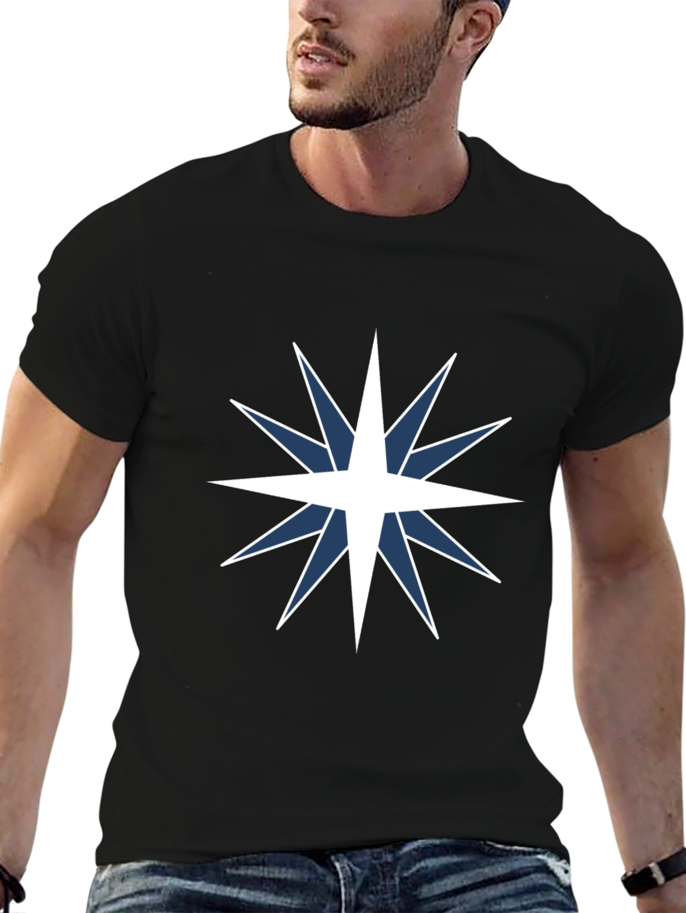 Star Compass Graphic Tee - Black