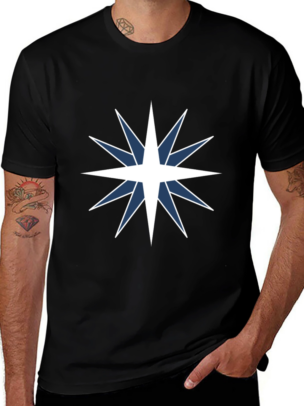 Star Compass Graphic Tee - Black