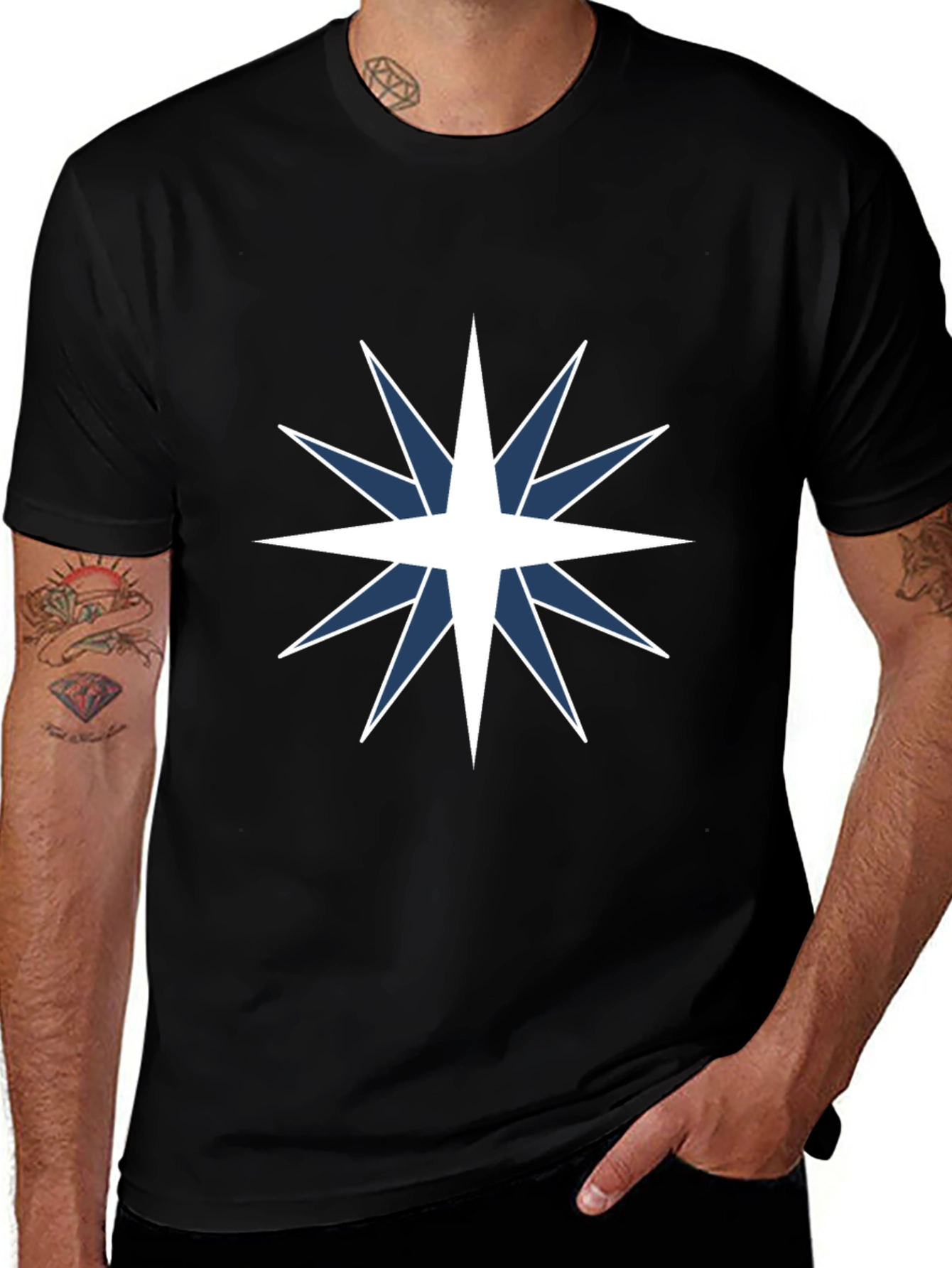 Star Compass Graphic Tee - Black