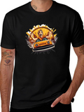 Bumper Car Fun Graphic Tee - Black Cotton T-Shirt