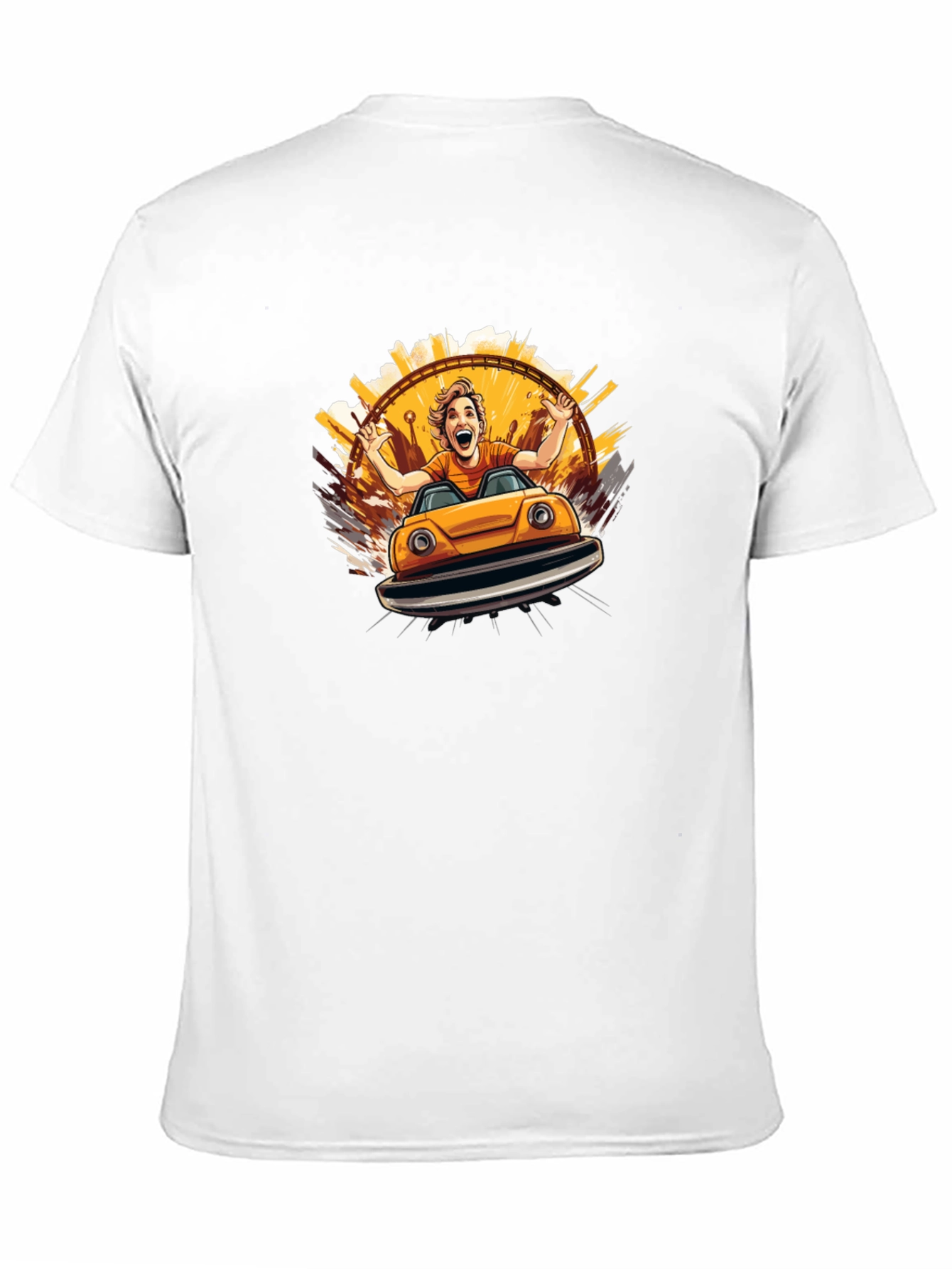 Bumper Car Fun Graphic Tee - Black Cotton T-Shirt