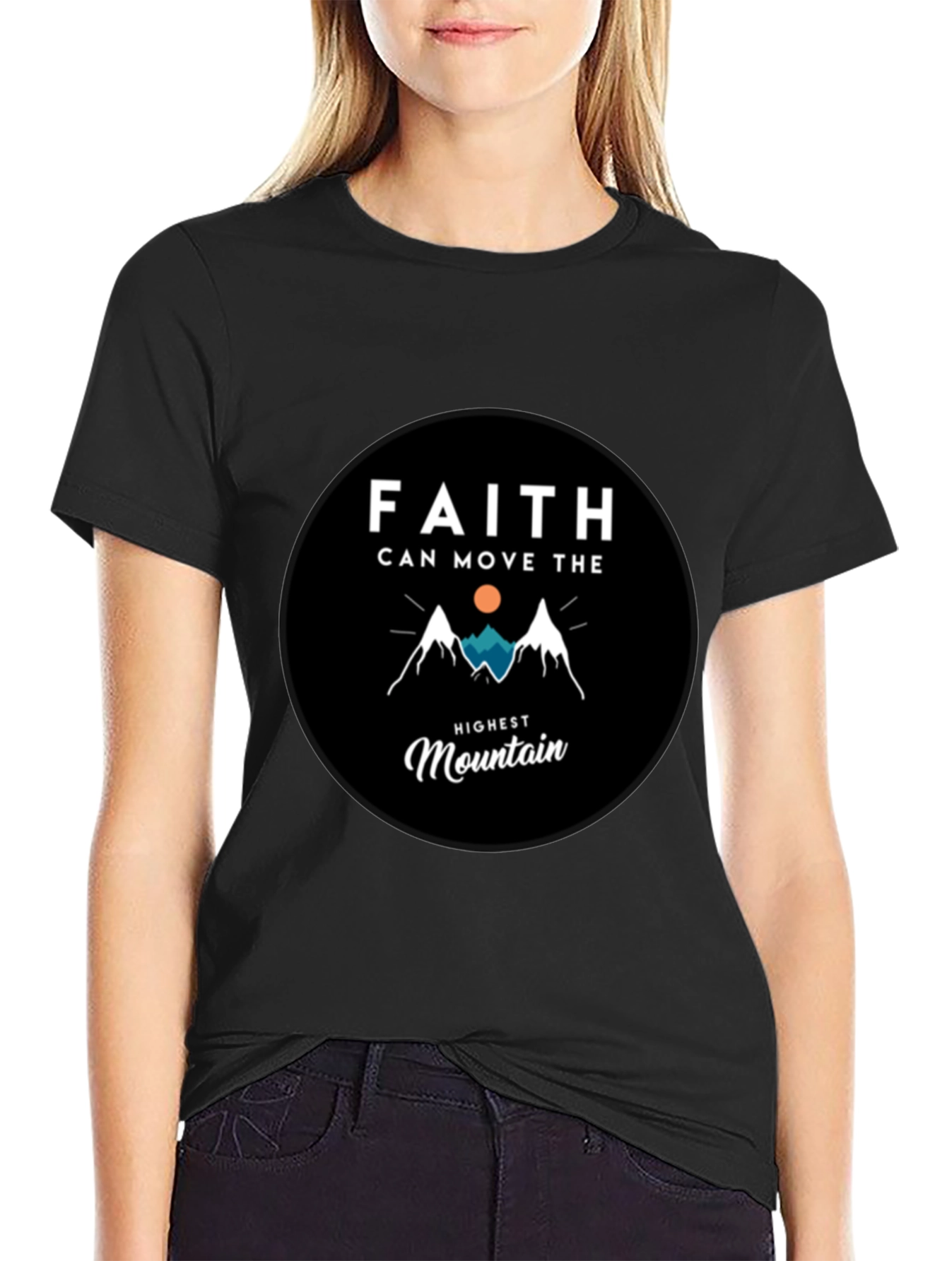Faith Moves Mountains Graphic Tee - Black