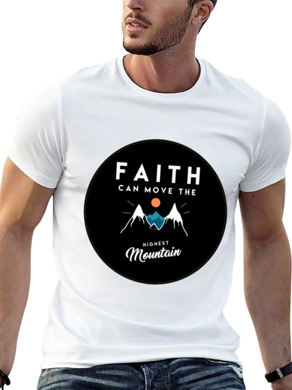 Faith Moves Mountains Graphic Tee - Black