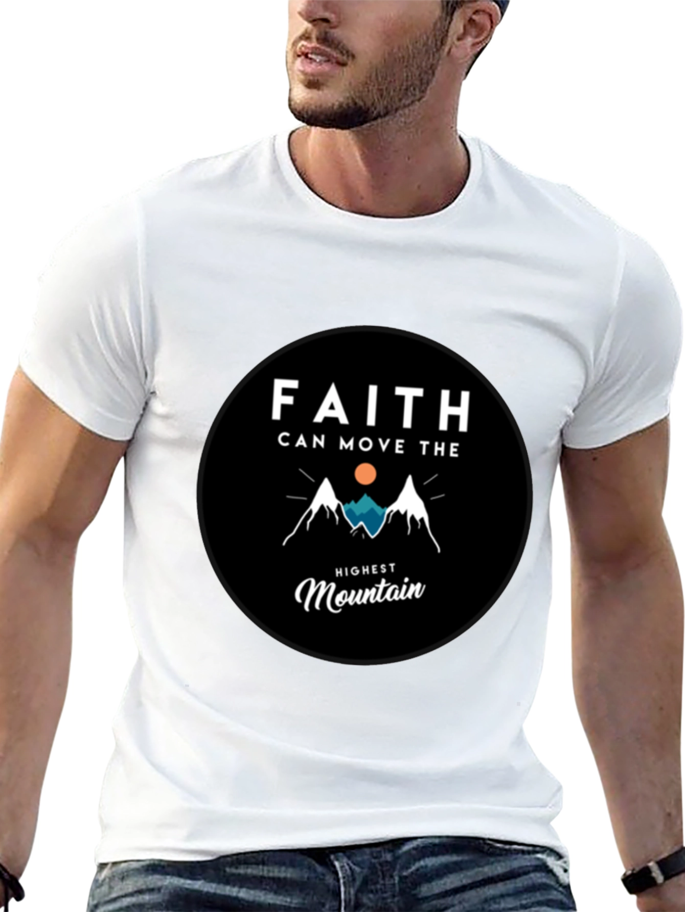 Faith Moves Mountains Graphic Tee - Black