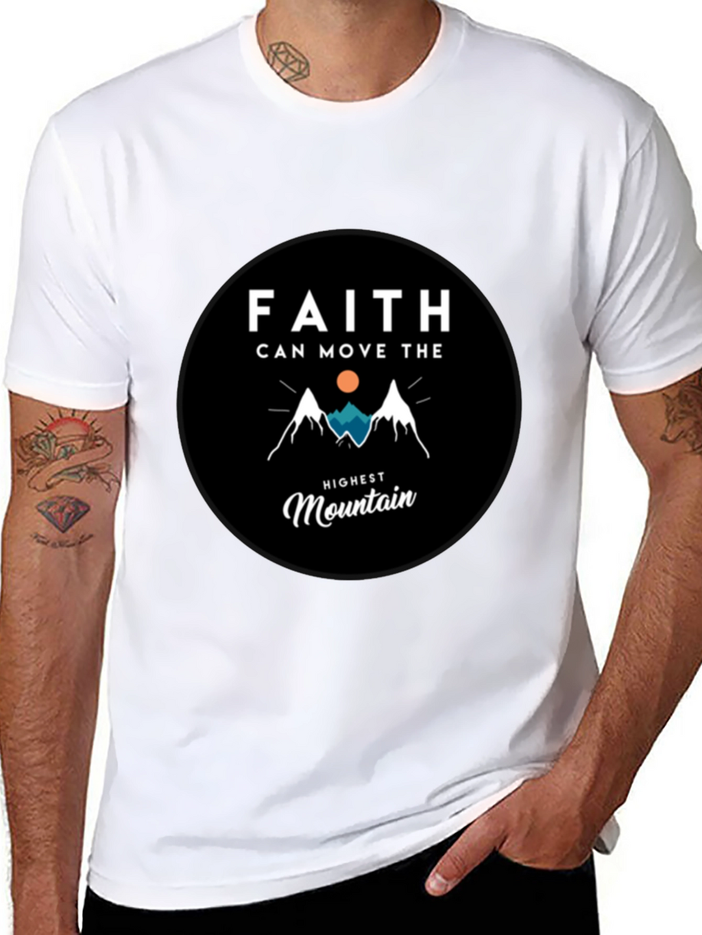 Faith Moves Mountains Graphic Tee - Black