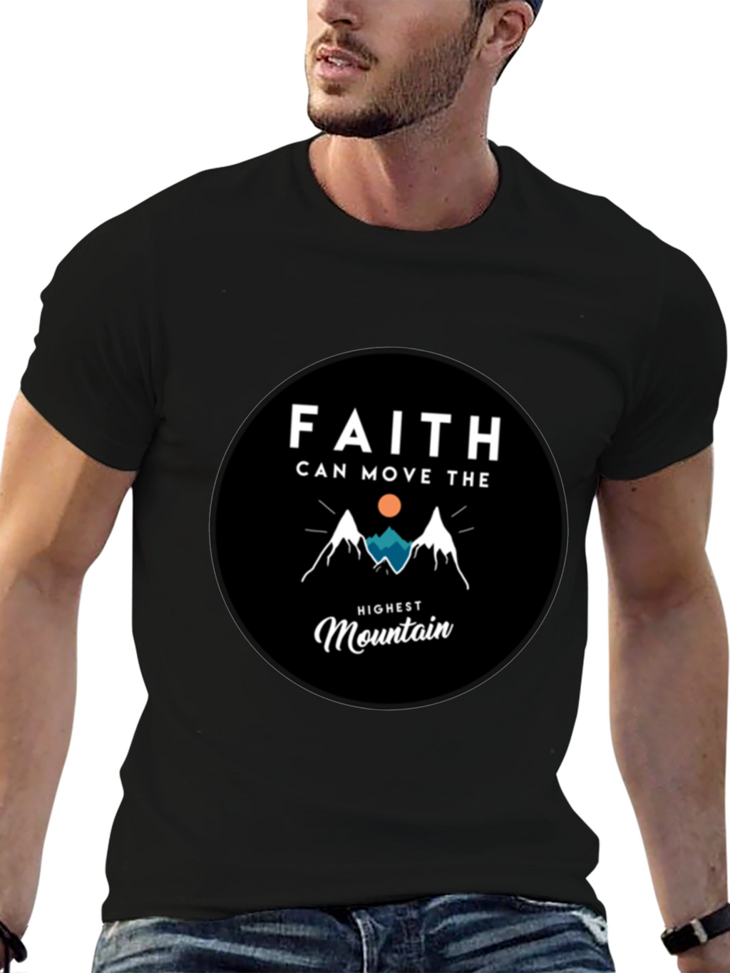 Faith Moves Mountains Graphic Tee - Black