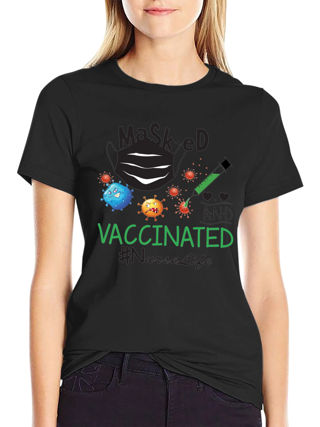 Masked and Vaccinated T-Shirt #NurseLife