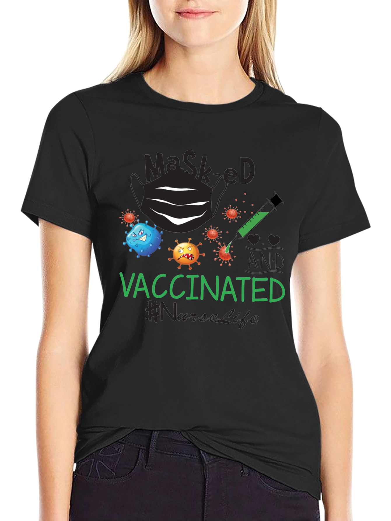 Masked and Vaccinated T-Shirt #NurseLife