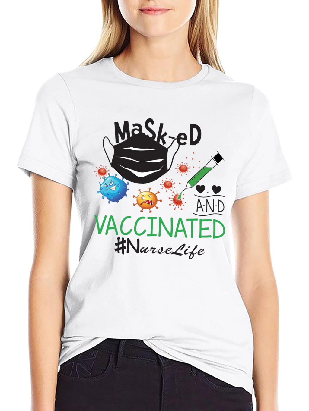 Masked and Vaccinated T-Shirt #NurseLife