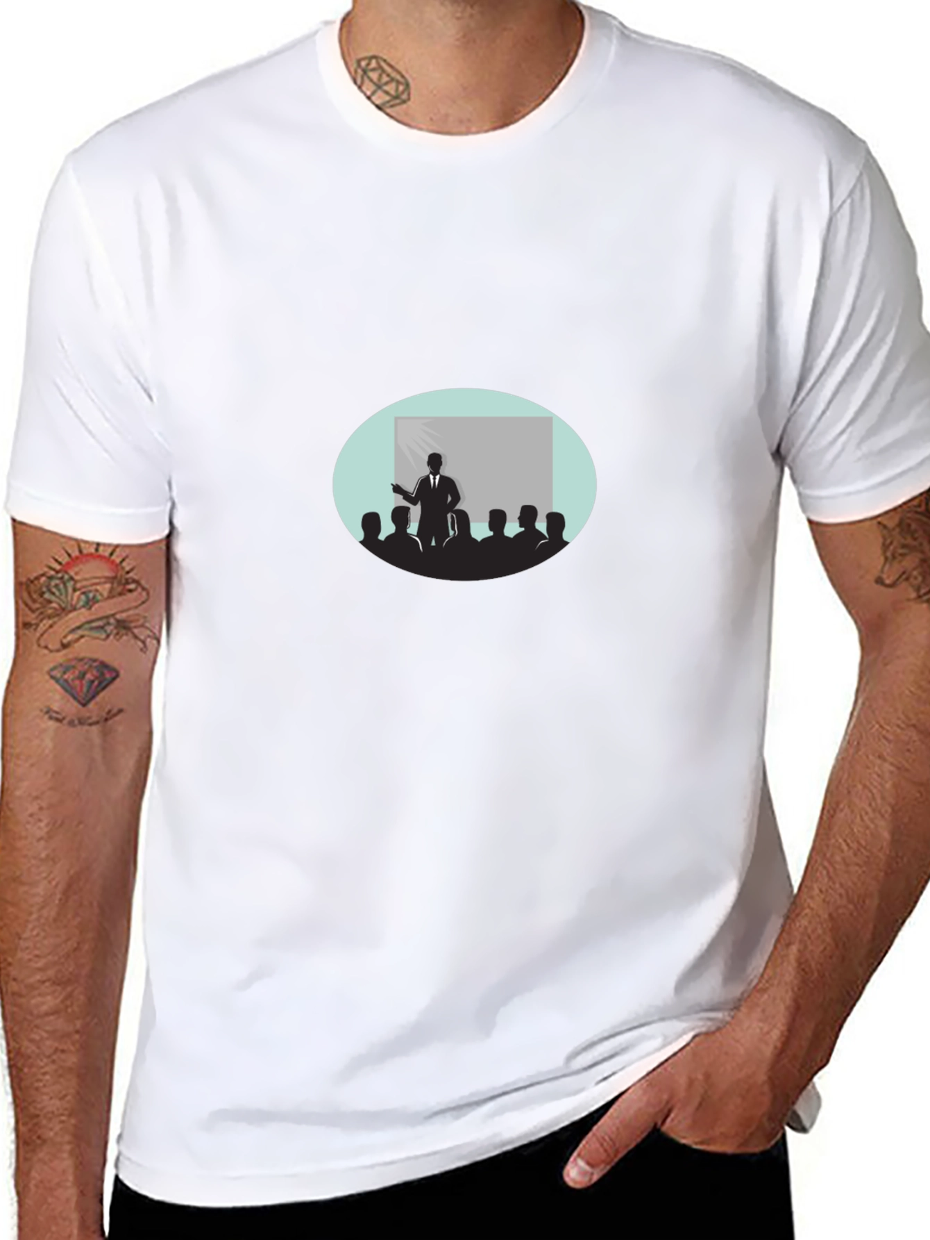 Black T-Shirt with Presentation Graphic