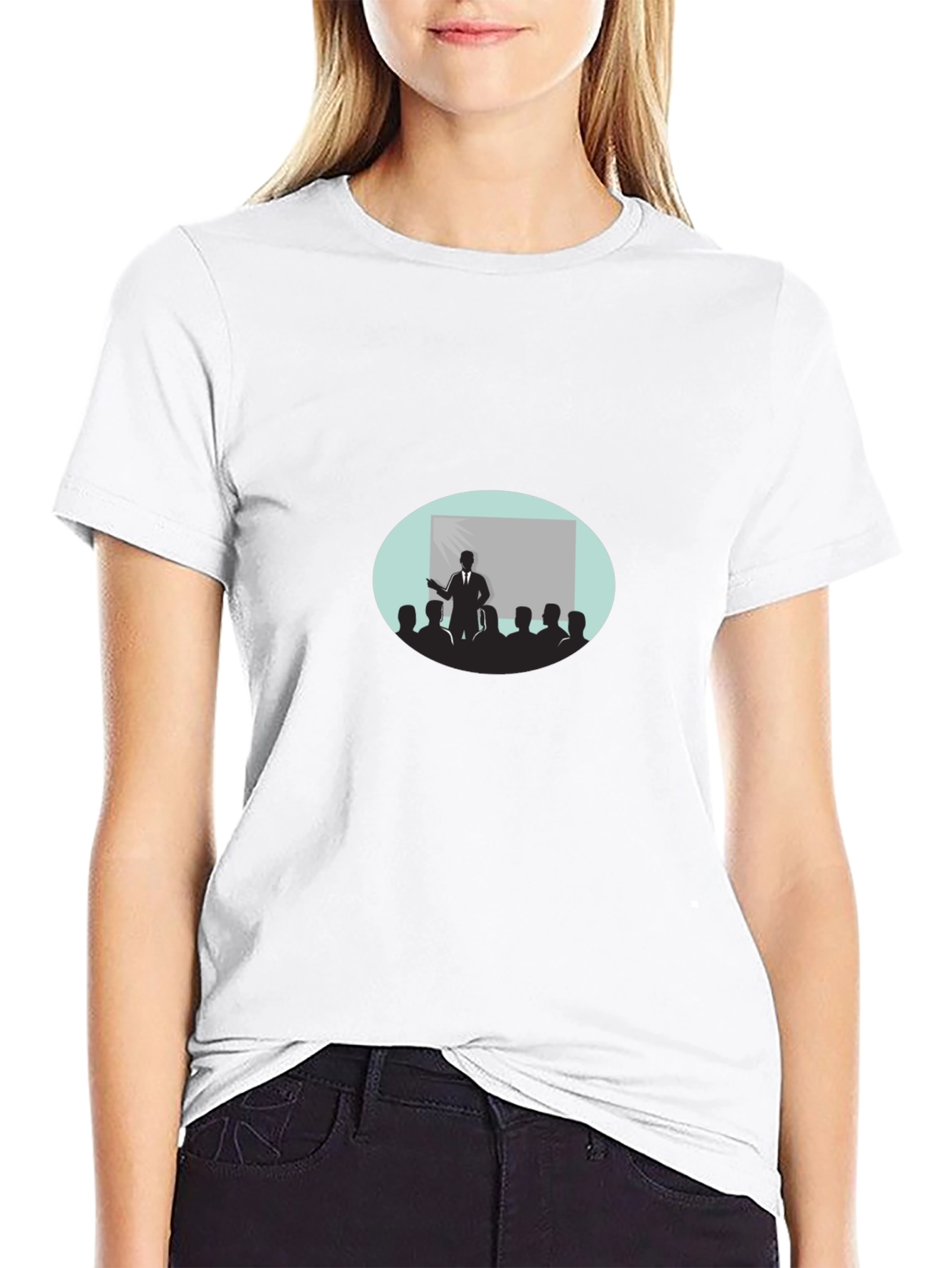 Black T-Shirt with Presentation Graphic