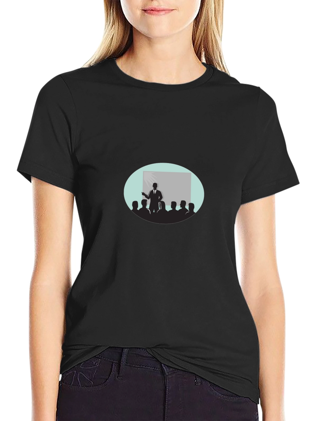 Black T-Shirt with Presentation Graphic