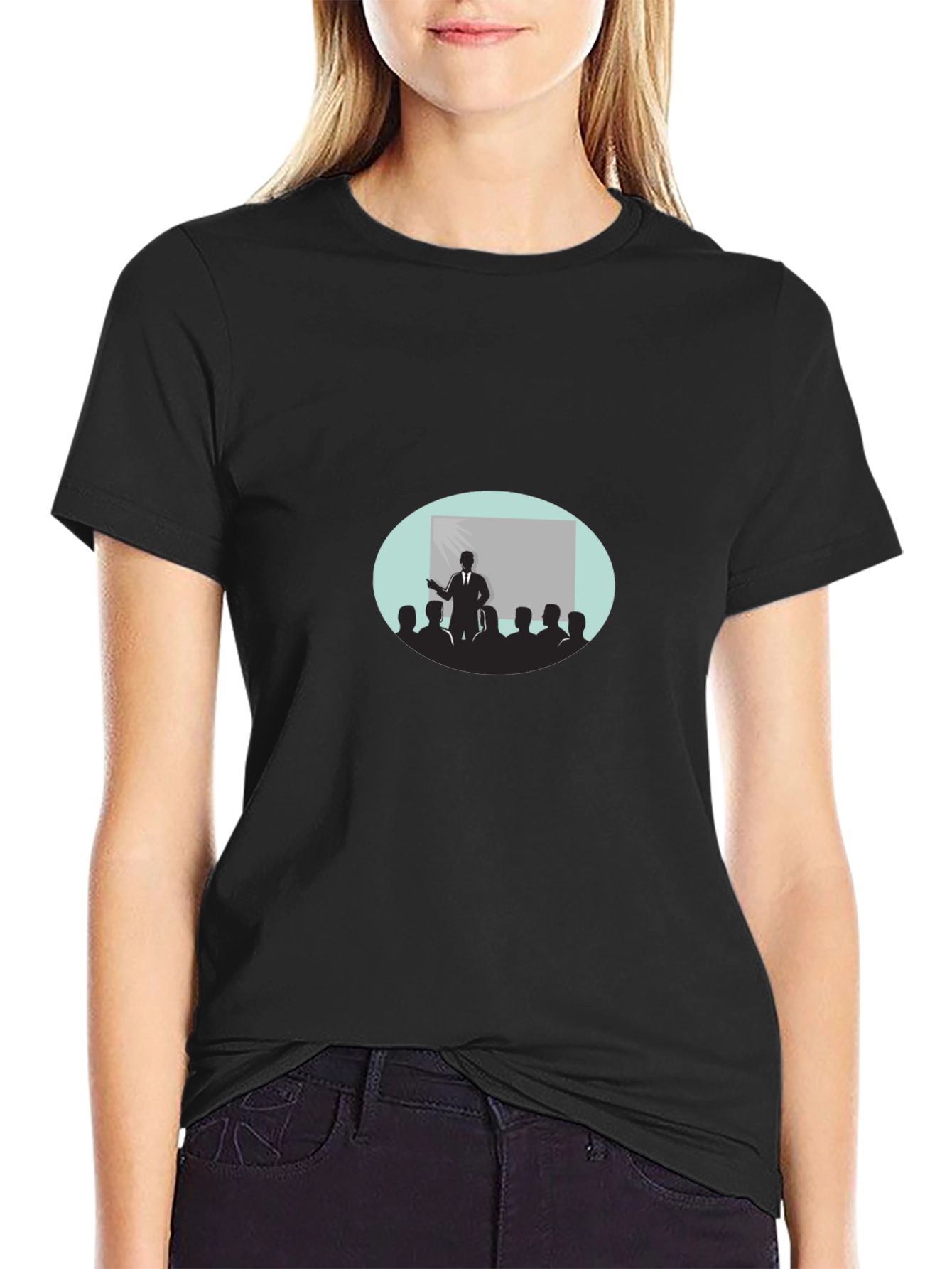 Black T-Shirt with Presentation Graphic