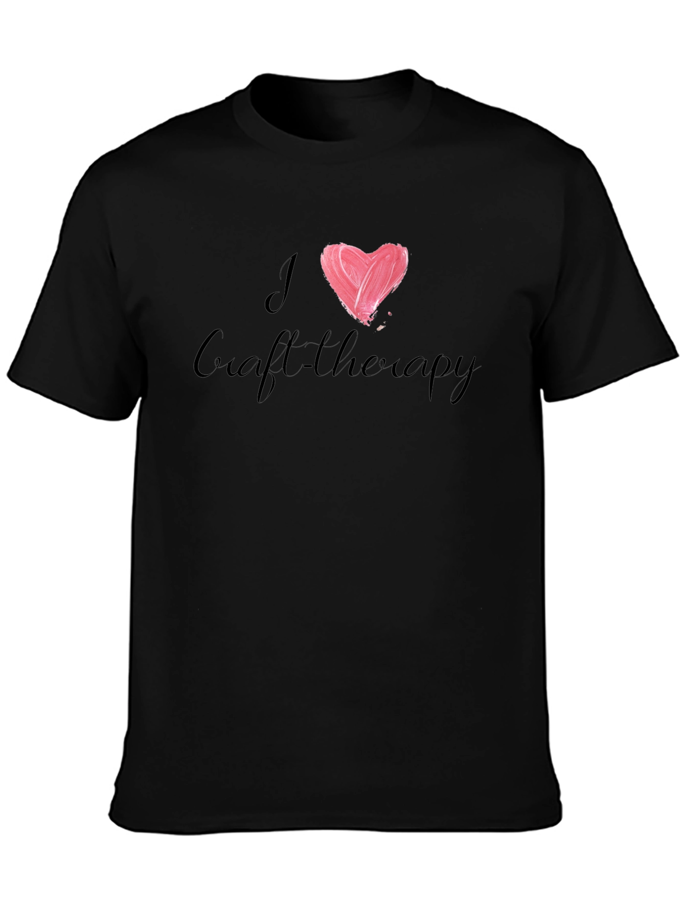 I Heart Craft Therapy Tee - Black Cotton Casual T-Shirt