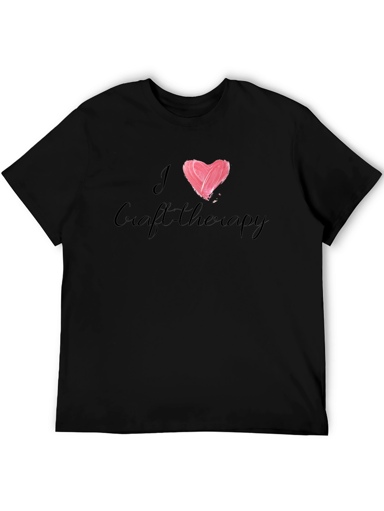 I Heart Craft Therapy Tee - Black Cotton Casual T-Shirt