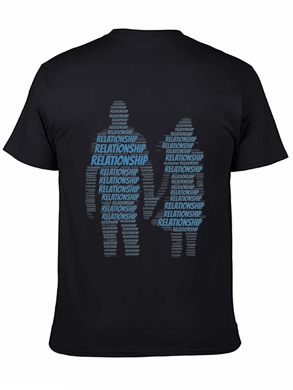 Relationship Word Art T-Shirt Black Crew Neck