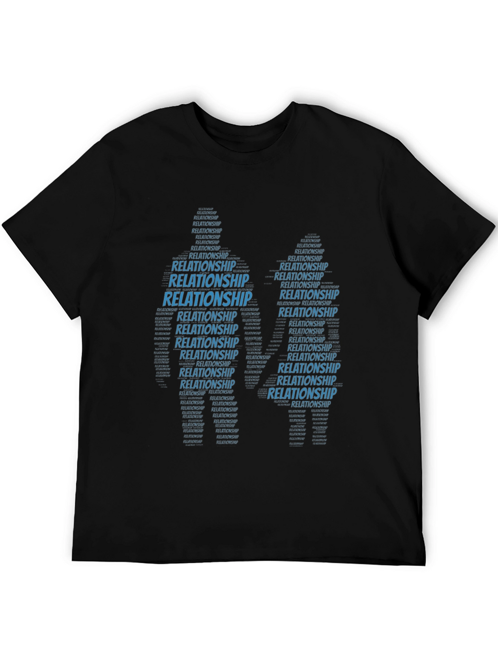 Relationship Word Art T-Shirt Black Crew Neck
