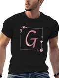 Elegant Letter G Heart Tee
