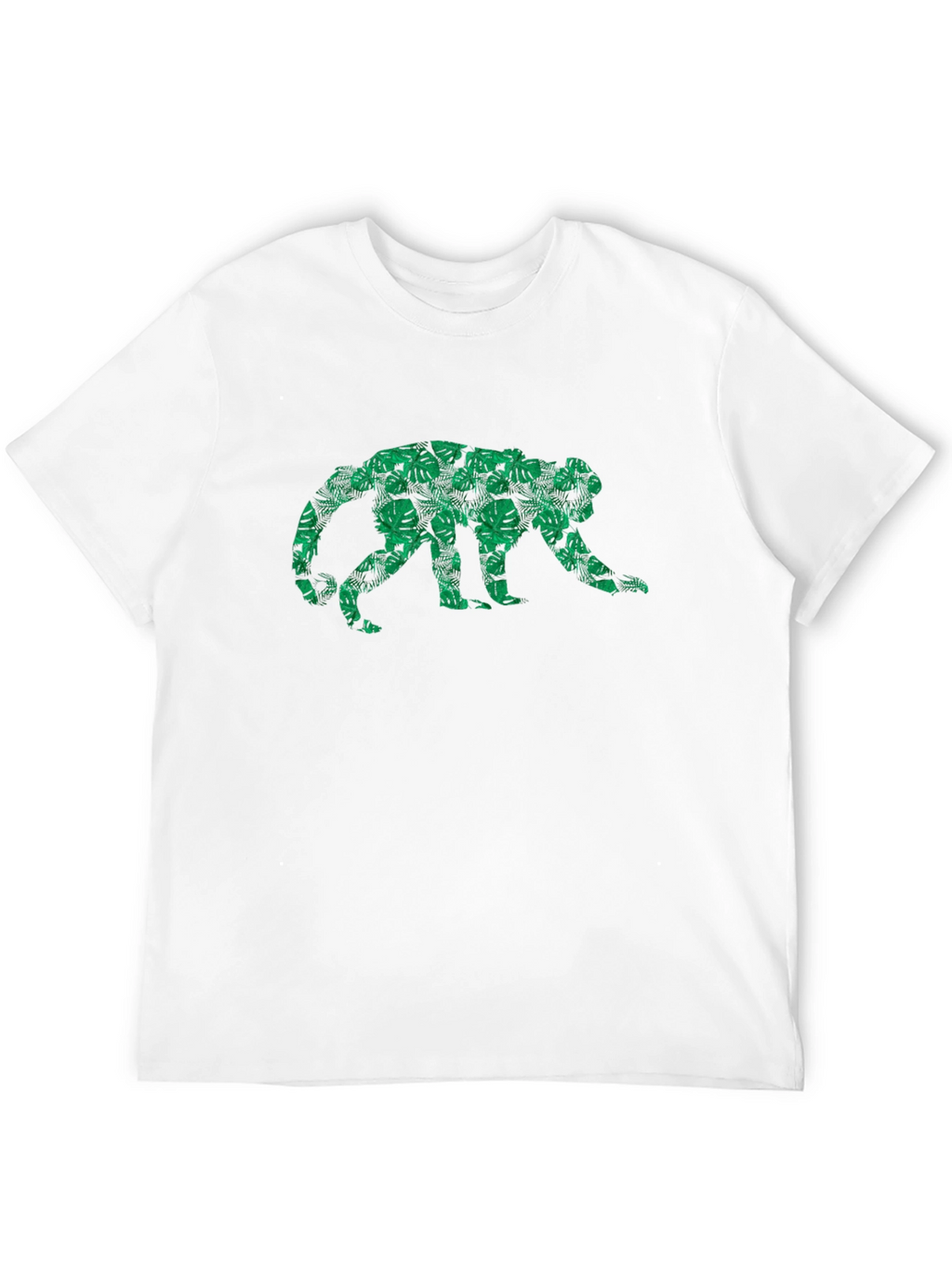 Jungle Monkey Graphic Tee - Tropical Leaf Design