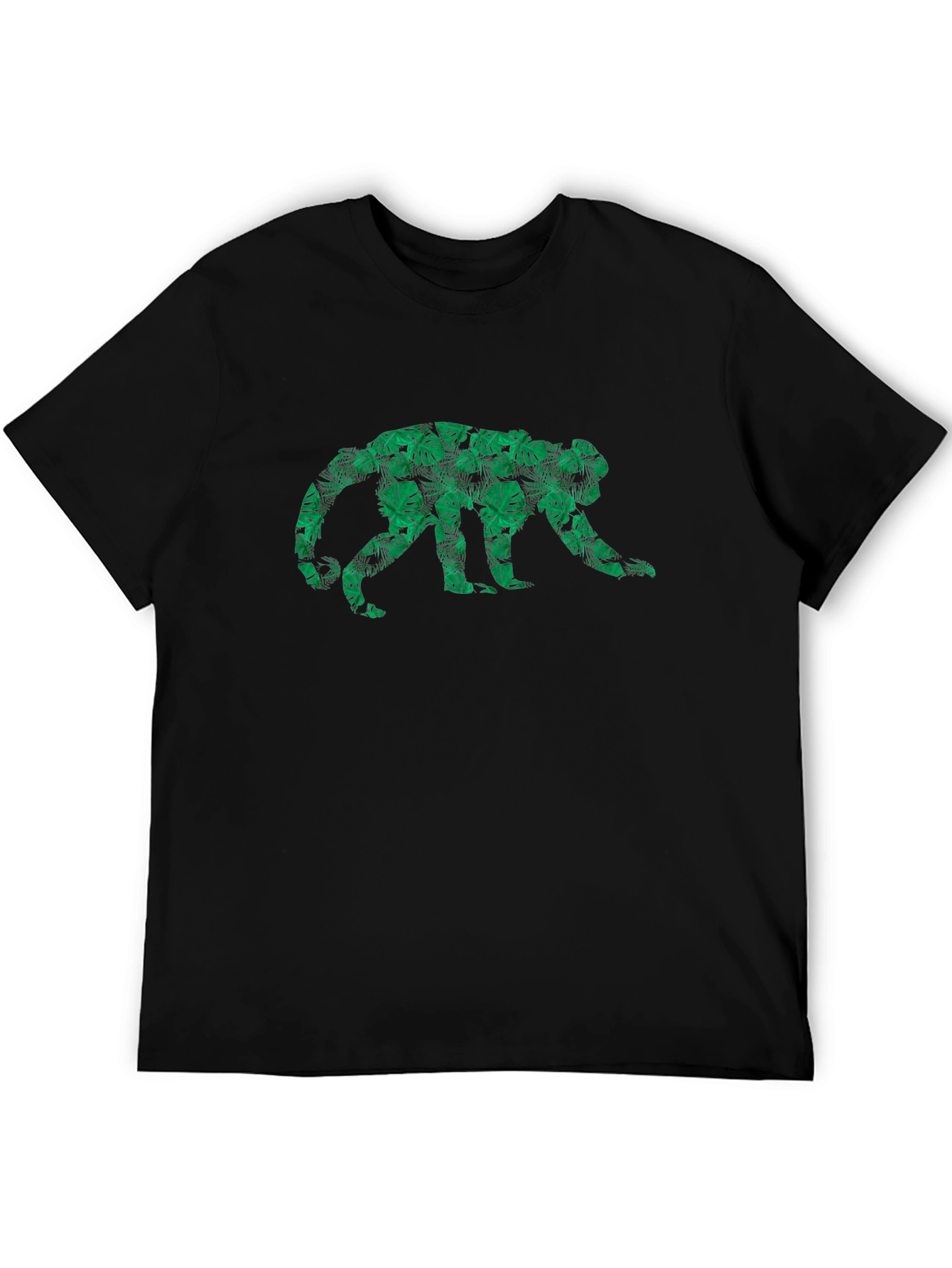Jungle Monkey Graphic Tee - Tropical Leaf Design