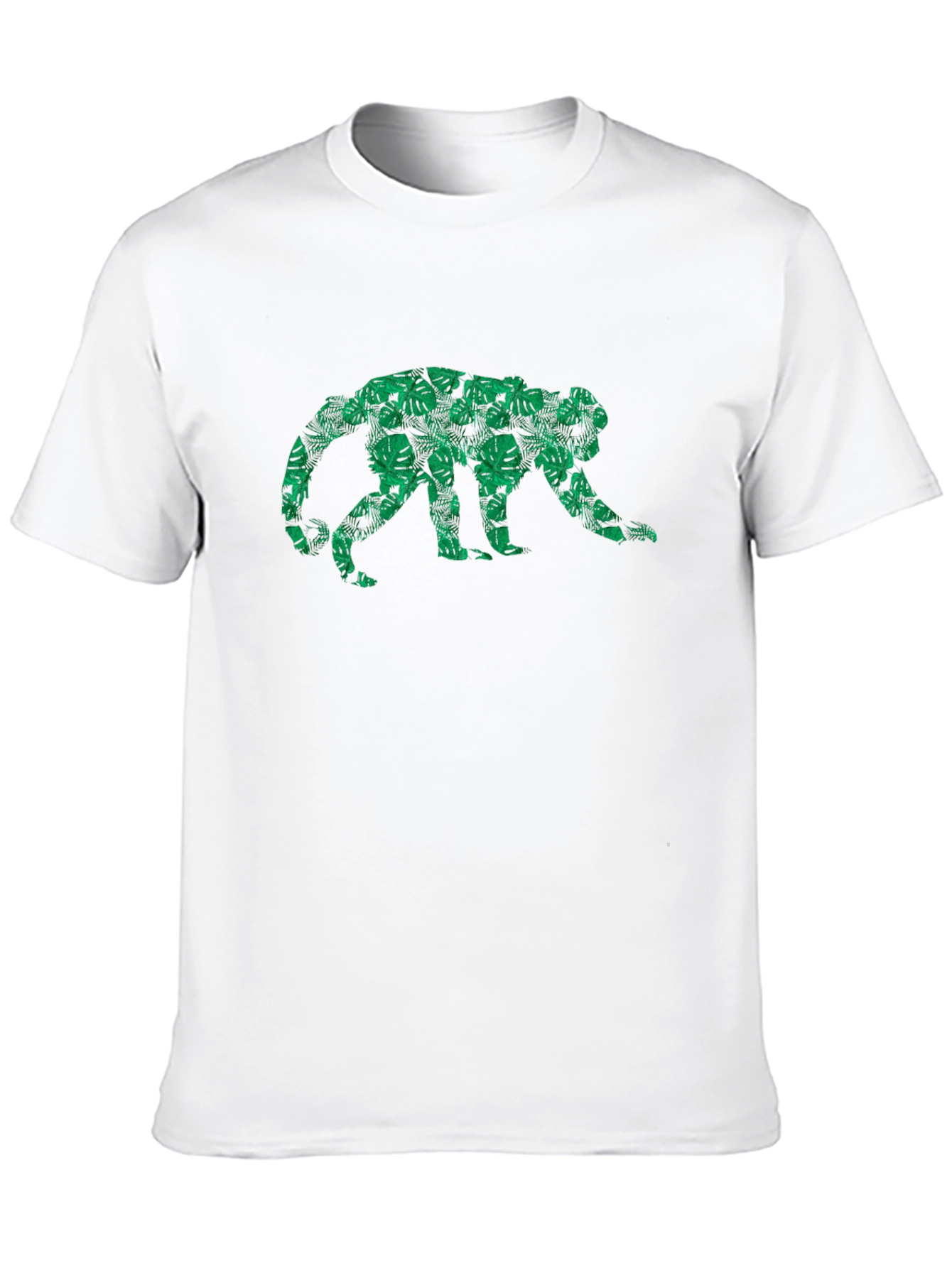 Jungle Monkey Graphic Tee - Tropical Leaf Design