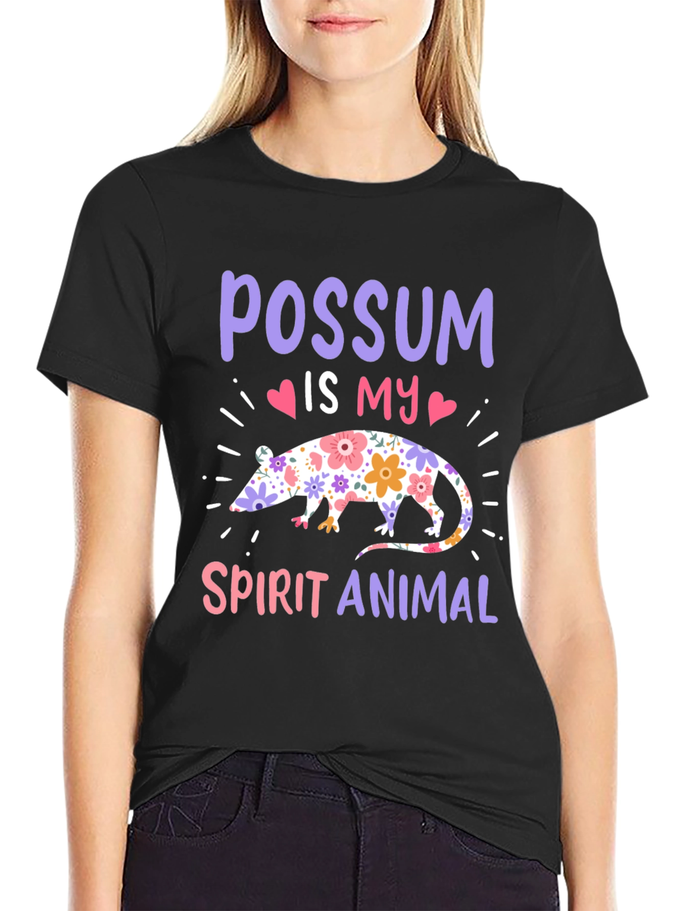 Possum is My Spirit Animal T-Shirt Floral Opossum Tee