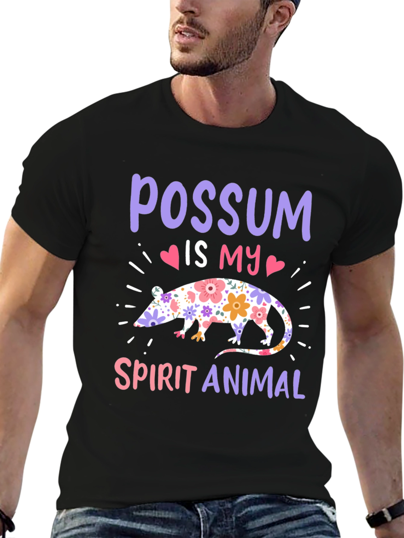 Possum is My Spirit Animal T-Shirt Floral Opossum Tee