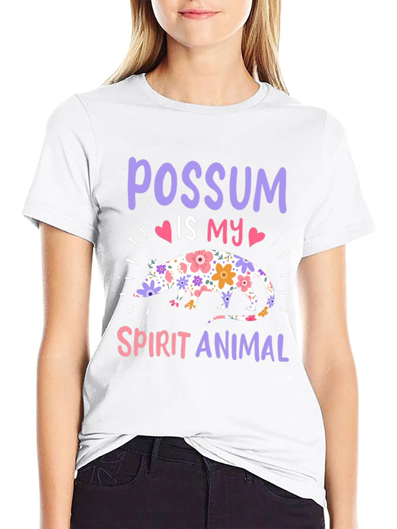Possum is My Spirit Animal T-Shirt Floral Opossum Tee