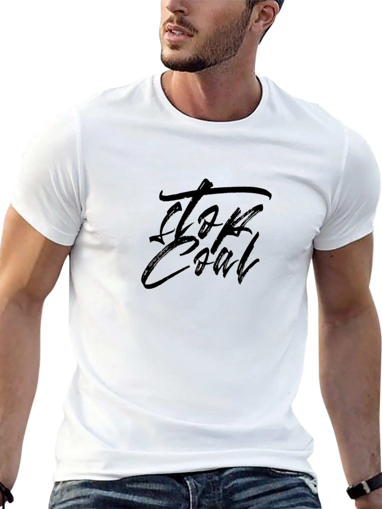 Top Coal Black Graphic T-Shirt