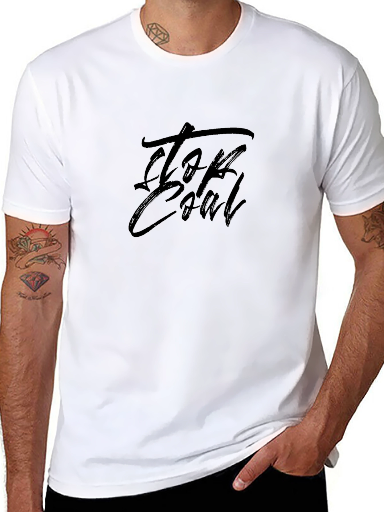 Top Coal Black Graphic T-Shirt