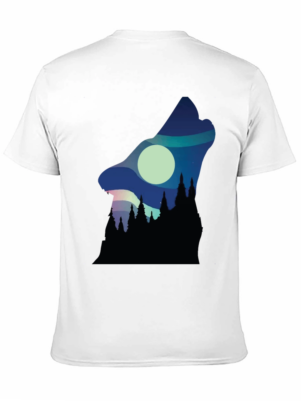Wolf Howl Silhouette Graphic Tee - Black
