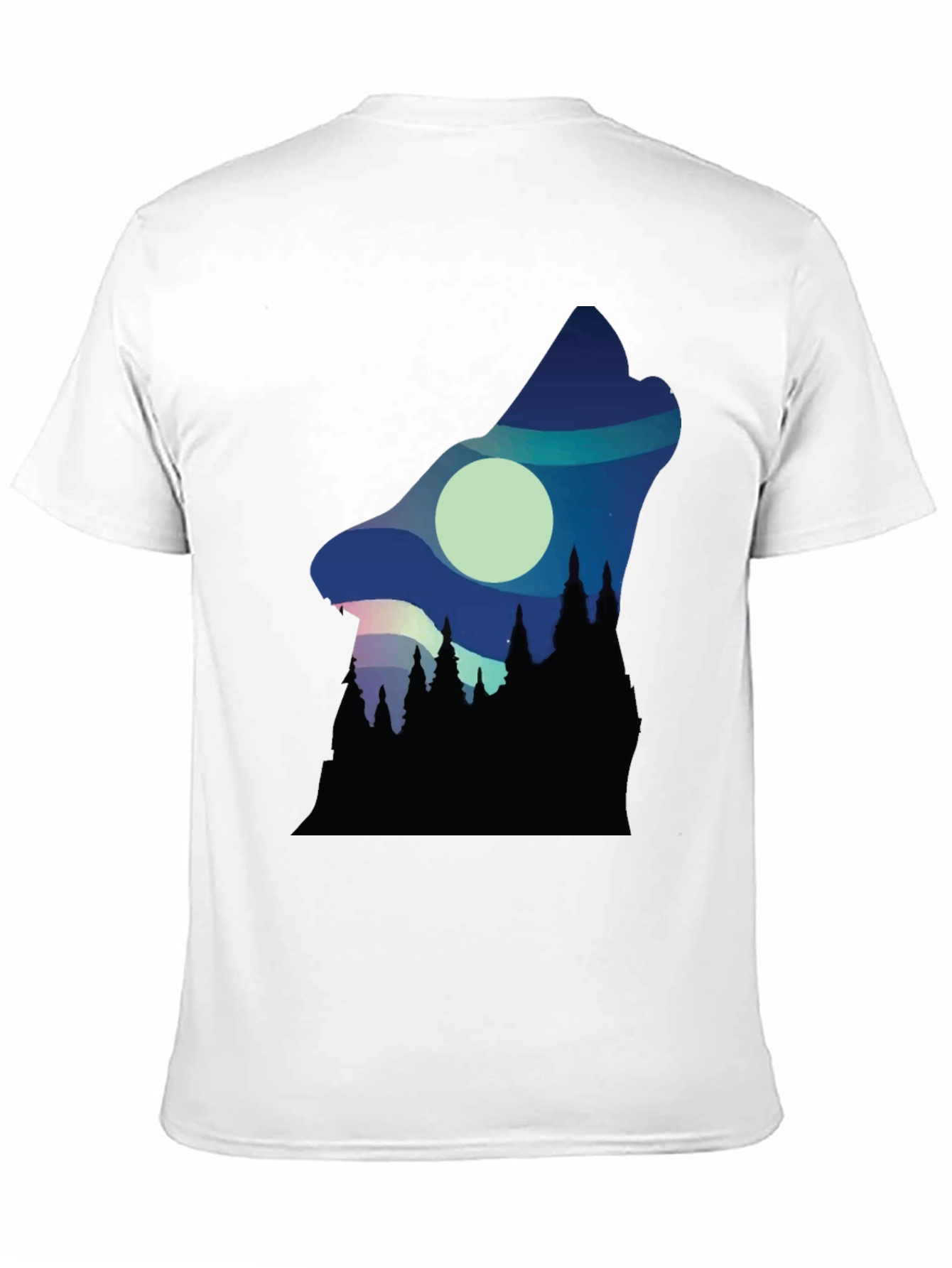 Wolf Howl Silhouette Graphic Tee - Black