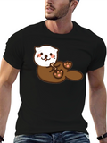 Cute Otter Graphic Tee - Soft Black Cotton