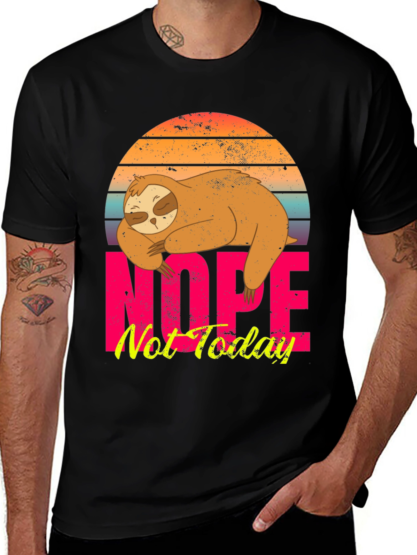 Nope Not Today Sloth Graphic Tee - Funny Lazy Sloth Shirt